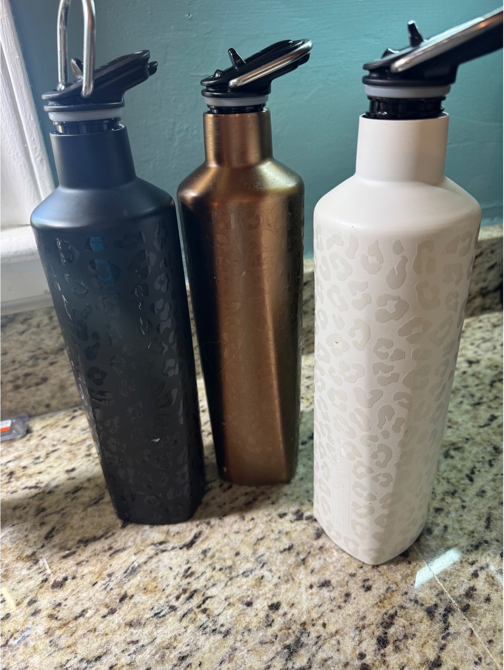LOT OF 3 BRUMATE LEOPARD PRINT WATER BOTTLES